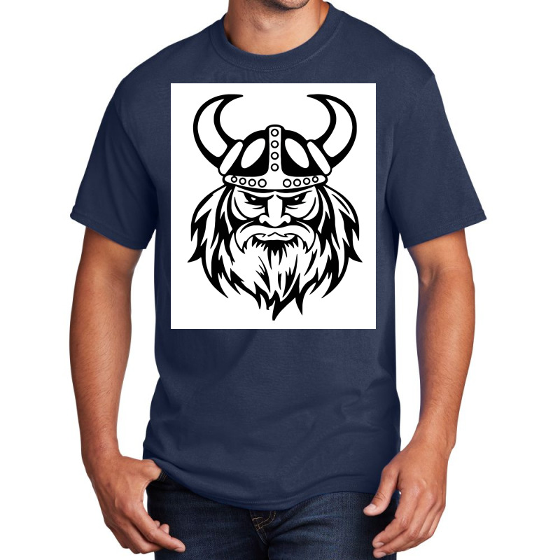 Viking Norse Helmet Man  Funny Green Basic T-shirt | Artistshot