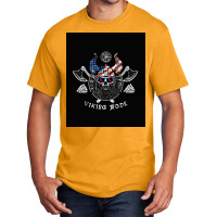 American Viking With Skull Helmet And Runes  70s Girl Basic T-shirt | Artistshot