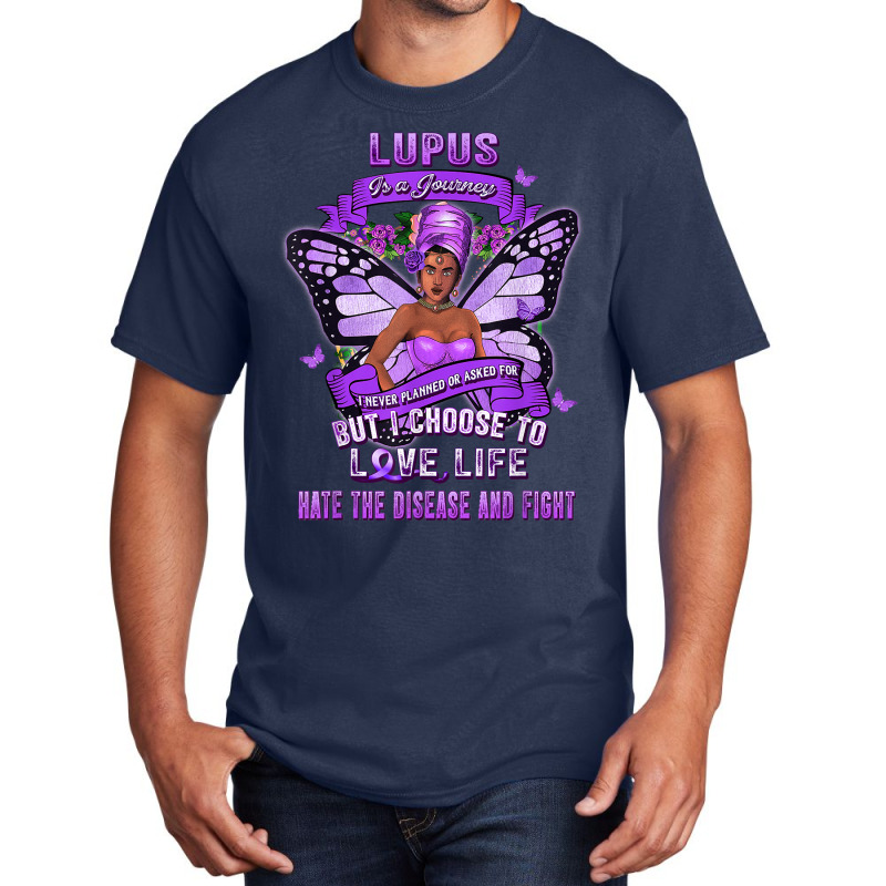 Lupus Awareness African American Warrior Purple Ribbon Women T Shirt Basic T-shirt | Artistshot