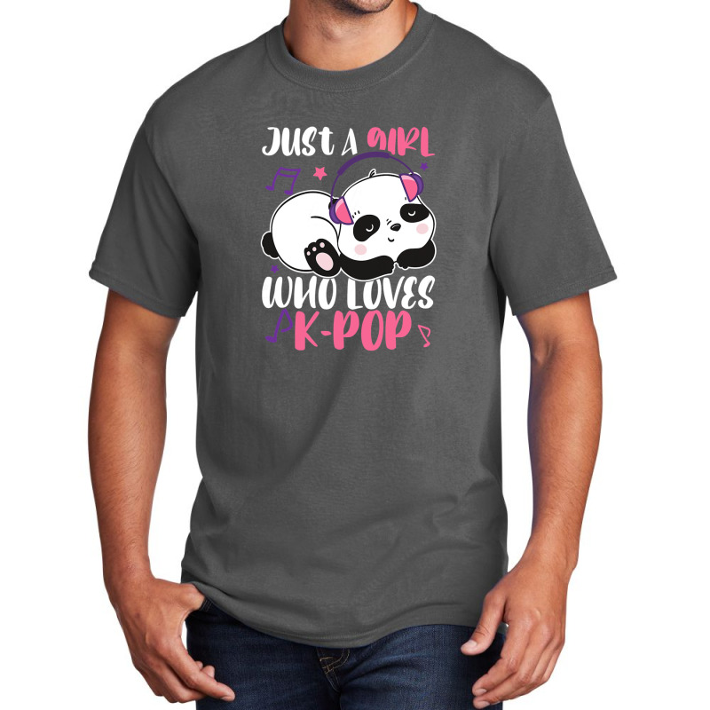 Just A Girl Who Loves Kpop Panda Basic T-shirt | Artistshot