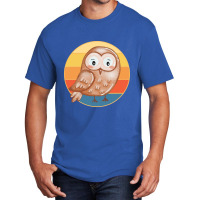 Owl Bird Vintage Retro Sunset Wild Animal Lover Design-enrgi Basic T-shirt | Artistshot