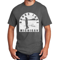 Banks Lake Ice Fishing Michigan Basic T-shirt | Artistshot