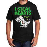 Limited Edition Kids I Steal Hearts T-rex Dinosaur Dino St Patricks Da Basic T-shirt | Artistshot