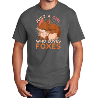 Just A Girl Who Loves Foxes Cute Wild Animal Women Gift Fox Basic T-shirt | Artistshot