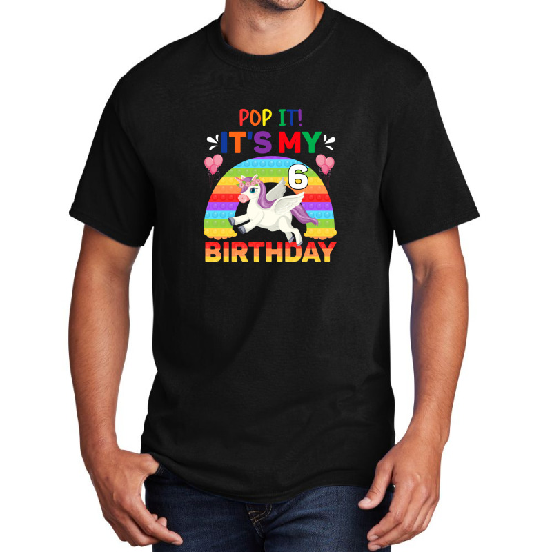 Pop It Fidget 6th Birthday Unicorn Girl Gift Basic T-shirt | Artistshot