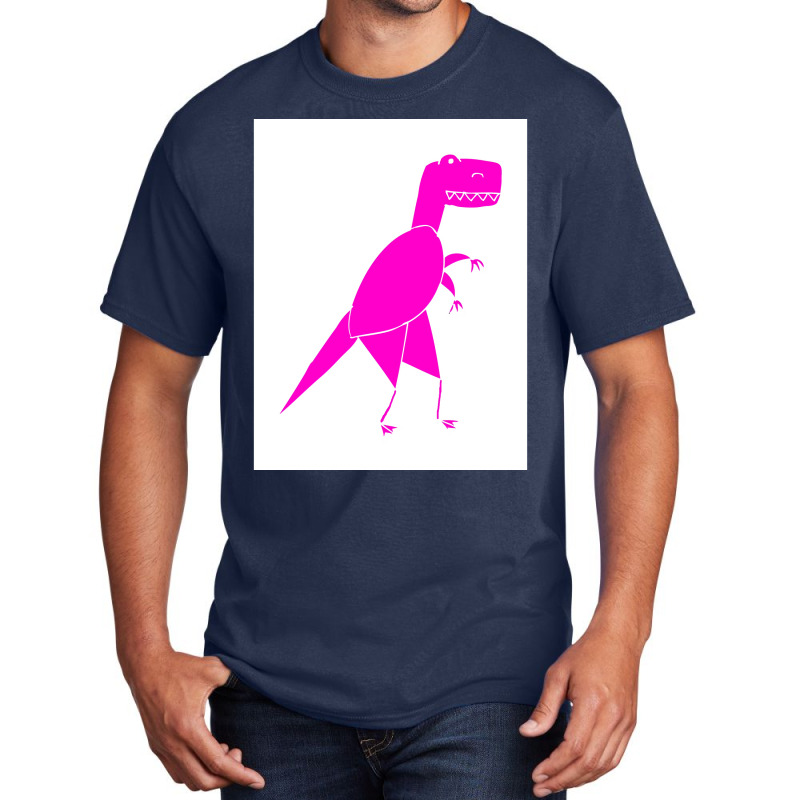 Funny Pink T Rex Poster Red Basic T-shirt | Artistshot