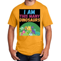 I Am This Many Dinosaurs 8 Eight Eighth Poster Quote Basic T-shirt | Artistshot