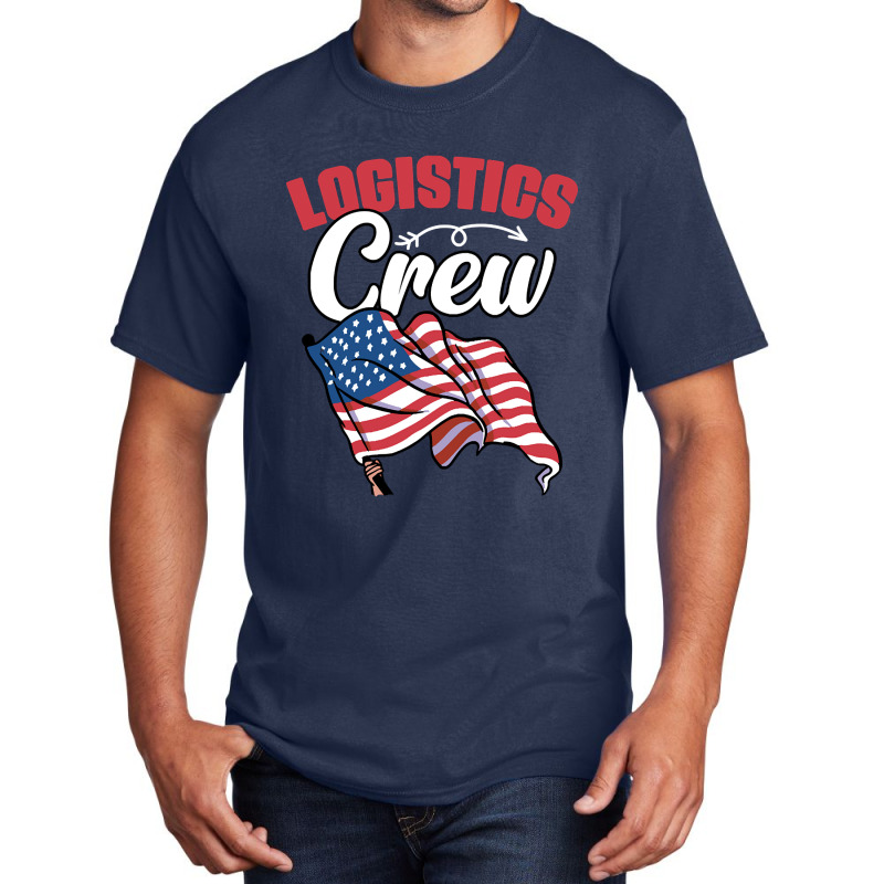 Awesome Logistics Crew A Logistician Humor Warehouse Worker Basic T-shirt by templetracking23 | Artistshot