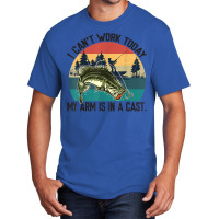 Mens I Can't Work Today, My Arm Is In A Cast, Fishing Vintage T Shirt Basic T-shirt | Artistshot