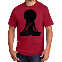 Womens I Am Divine Black Girl Wellness Om Meditation Yoga T Shirt Basic T-shirt | Artistshot