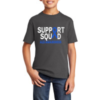 Support Squad Als Awareness Month Blue Ribbon Support Team Basic Youth T-shirt | Artistshot