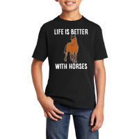 Trending Horse Riding Life Is Better With Horses Basic Youth T-shirt | Artistshot