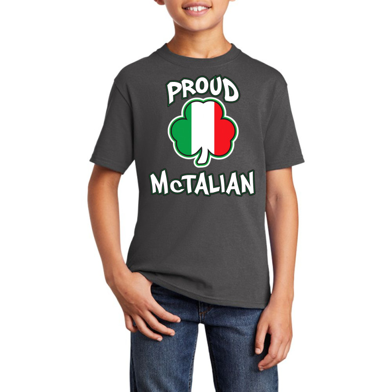 Mctalian Irish And Italian Pride Shamrock St Patricks Day Basic Youth T-shirt | Artistshot