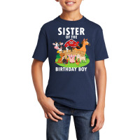 Sister Of The Birthday Boy Farm Animals Matching Farm Theme Basic Youth T-shirt | Artistshot