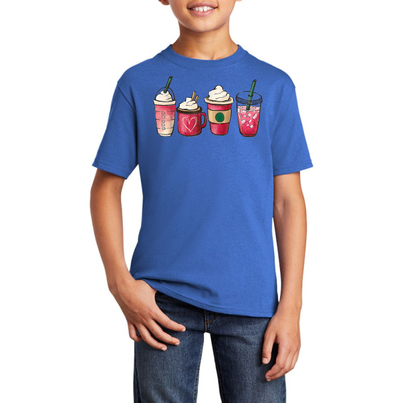 Valentine Coffee Heart Iced Coffee Lover Valentine's Day T Shirt Basic Youth T-shirt by darrene68stu | Artistshot