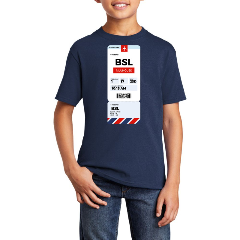 Mulhouse Boarding Pass Basic Youth T-shirt | Artistshot