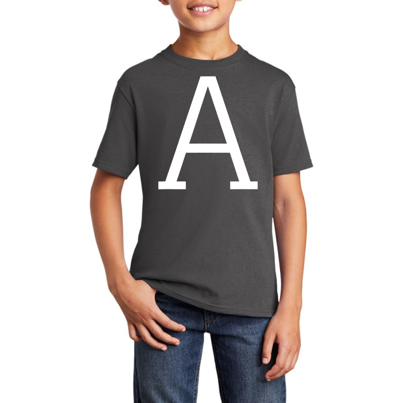 Letter A Initial Name Monogram Capital Letter Basic Youth T-shirt by casaniuy89 | Artistshot