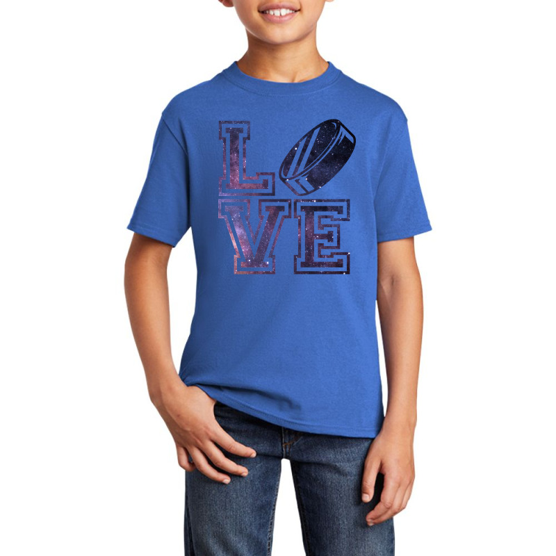 Awesome Hockey Love Design With Puck For A Birthday Or Christmas-xec0g Basic Youth T-shirt by mysofiazo | Artistshot