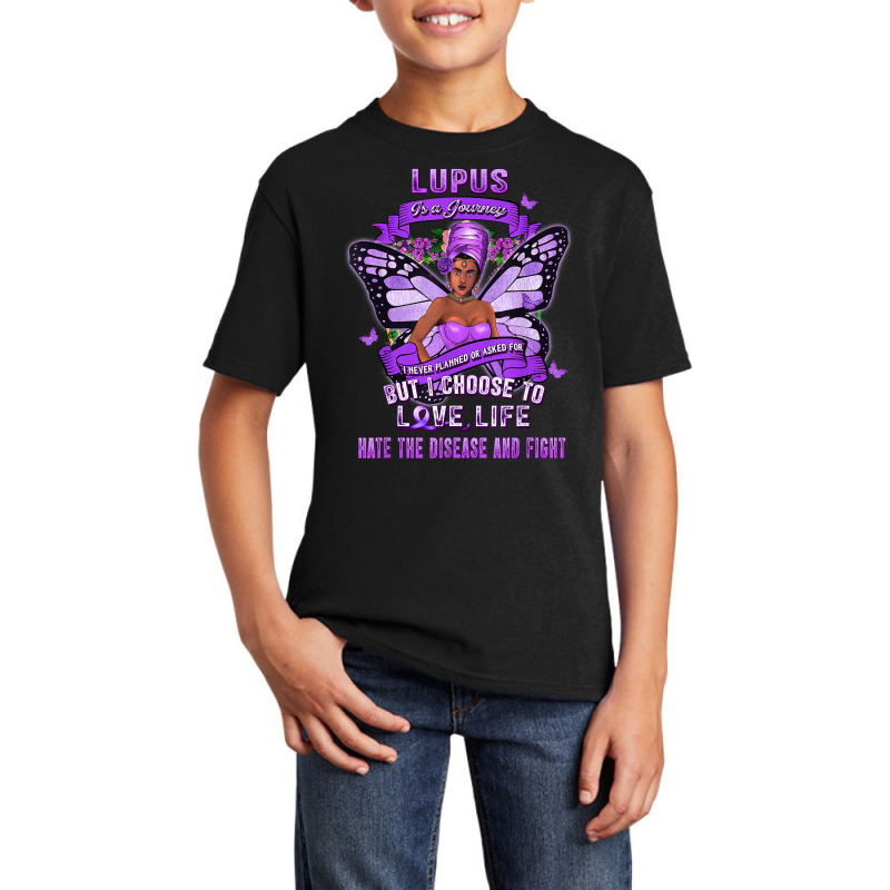 Lupus Awareness African American Warrior Purple Ribbon Women T Shirt Basic Youth T-shirt | Artistshot