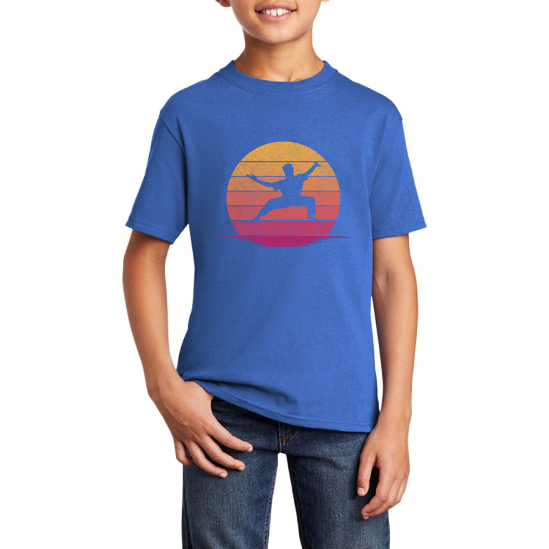 Awesome Funny Kung Fu Gift - Hobby Silhouette Sunset Design Basic Youth T-shirt by dealgummy642 | Artistshot