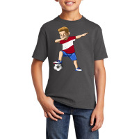 Limited Edition Dabbing Soccer Boy Latvia Jersey Latvian Basic Youth T-shirt | Artistshot