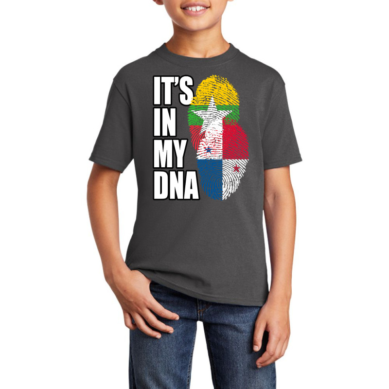 Burmese And Panamanian Mix Heritage Dna Flag Basic Youth T-shirt by BrianneRemers65 | Artistshot