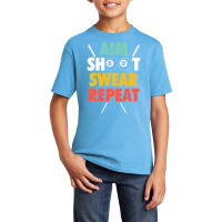 Aim Shoot Swear Repeat - Billiards Basic Youth T-shirt | Artistshot