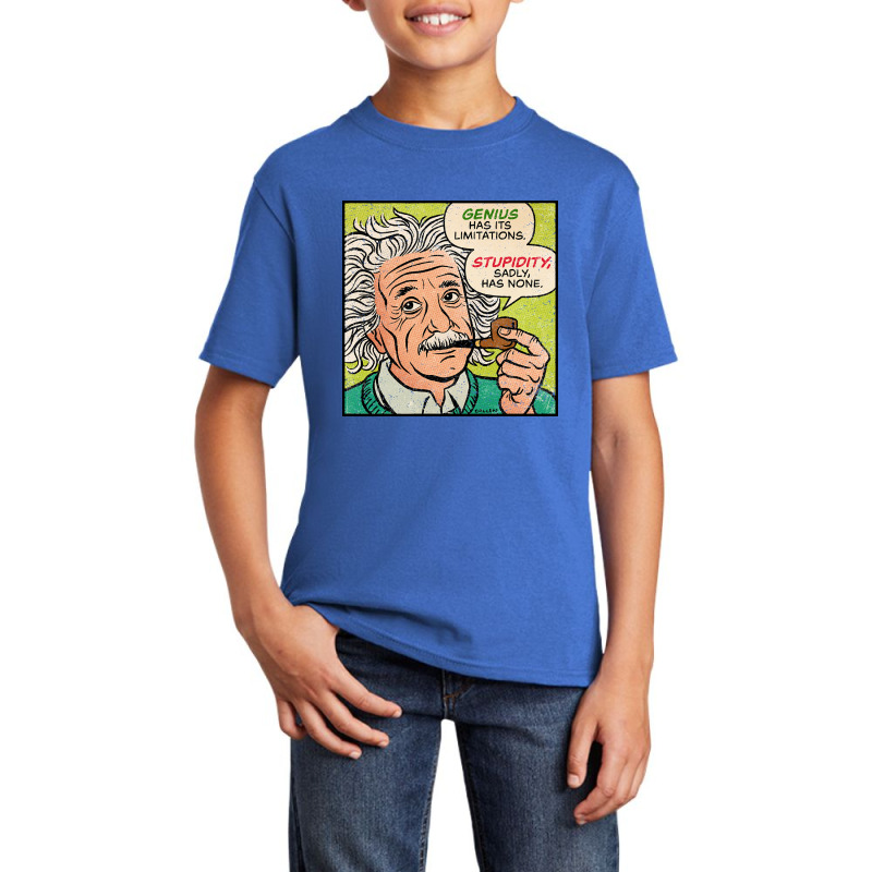 Einstein Stupidity Quote Basic Youth T-shirt by yeahdashing61 | Artistshot