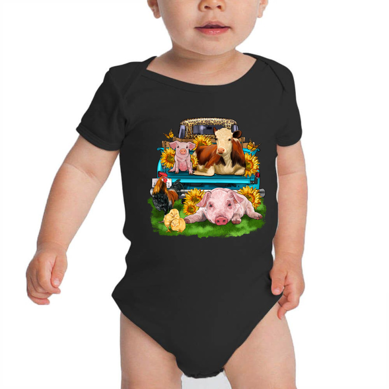 Farm Truck Animals Baby Bodysuit by Zillion Design Studio | Artistshot