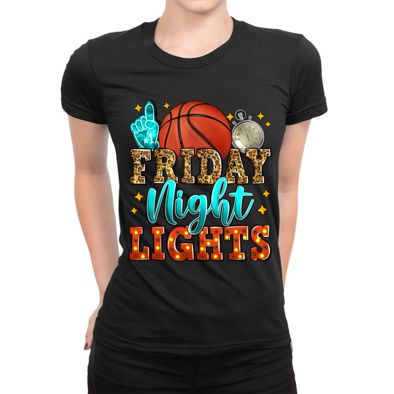 Friday Night Lights Basketball Ladies Fitted T-Shirt by Zillion Design Studio | Artistshot