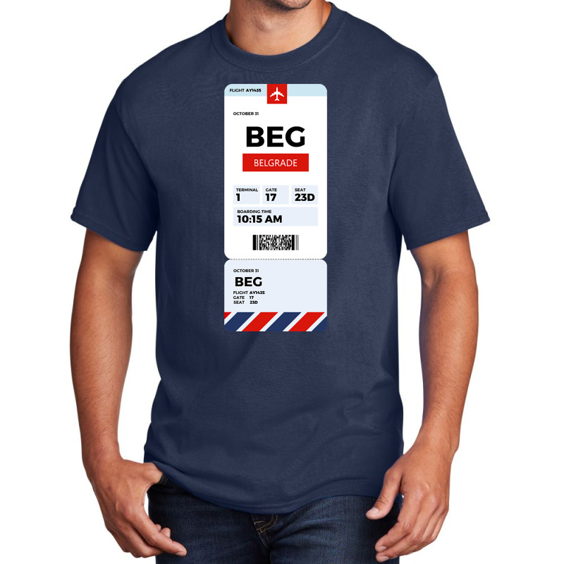 Belgrade Boarding Pass Basic T-shirt | Artistshot