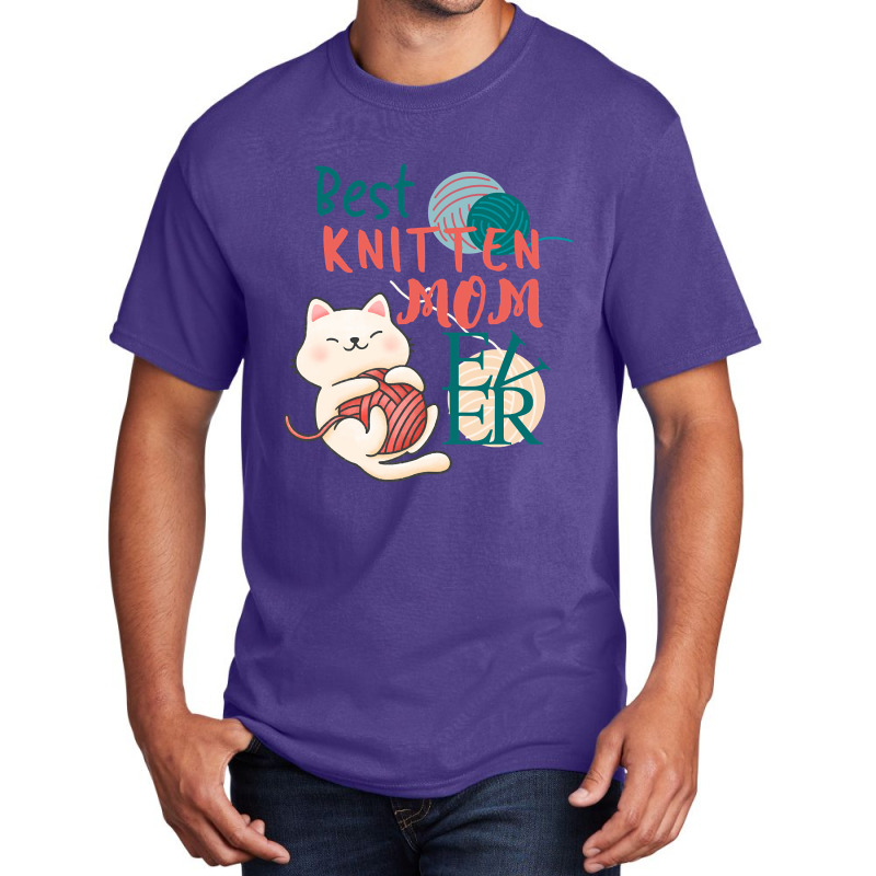 Best Knitten Mom Ever Cate Cute Funny Cat Pun Basic T-shirt | Artistshot