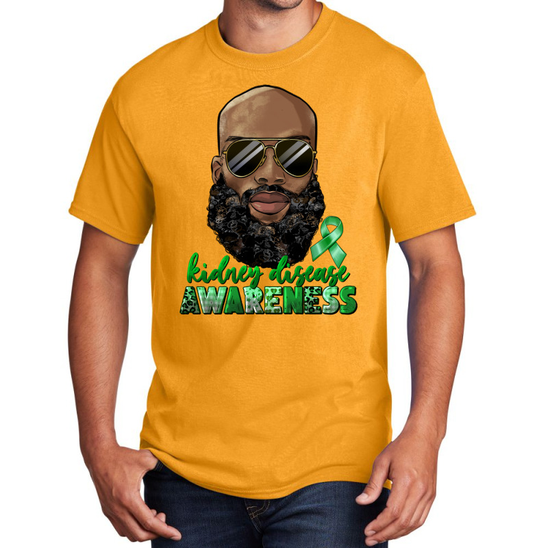 Kidney Disease Awareness Bald Black Man Basic T-shirt | Artistshot