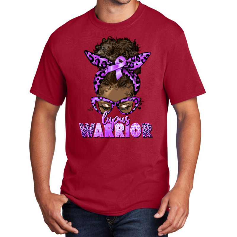 Lupus Warrior Afro Messy Bun Basic T-shirt | Artistshot