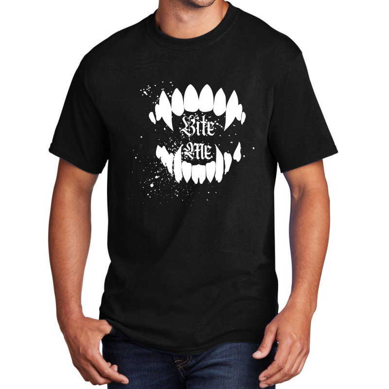 Bite Me! Basic T-shirt by templetracking23 | Artistshot