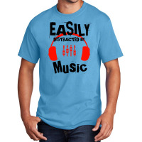 Easily Distracted By Music, Lover Instruments Music Gift Ideas For Mot Basic T-shirt | Artistshot