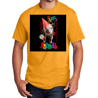 Party Animal Pig Design Poster Basic T-shirt | Artistshot