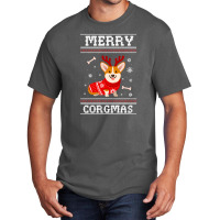 Merry Corgmas Ugly Sweater Basic T-shirt | Artistshot