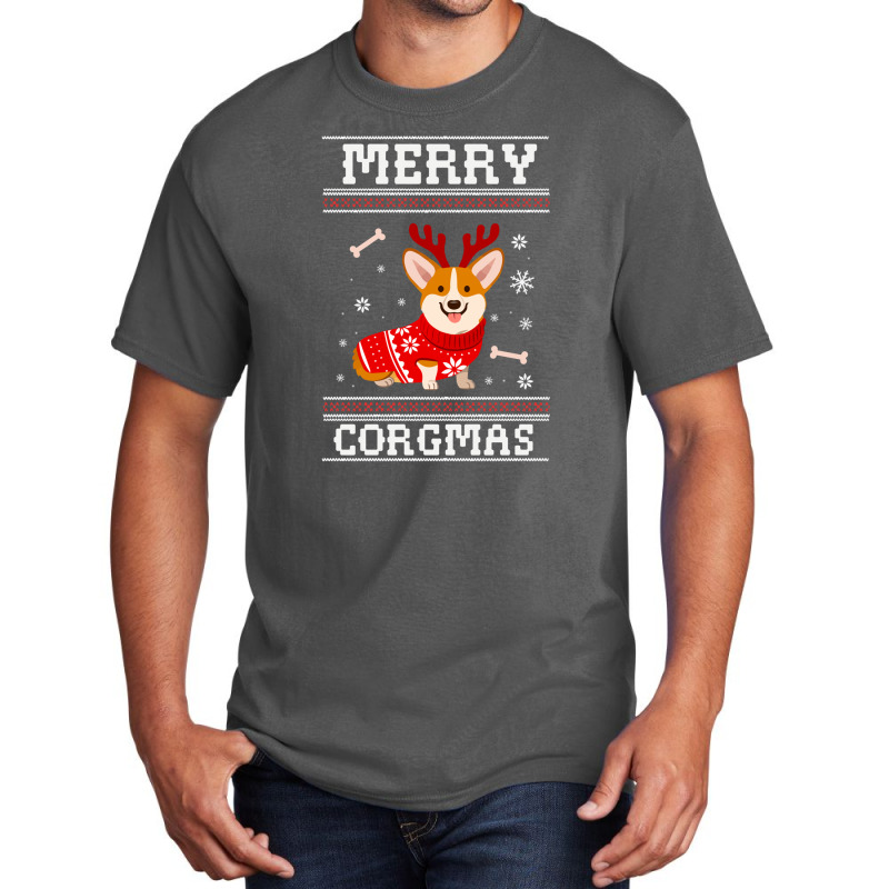 Merry Corgmas Ugly Sweater Basic T-shirt | Artistshot