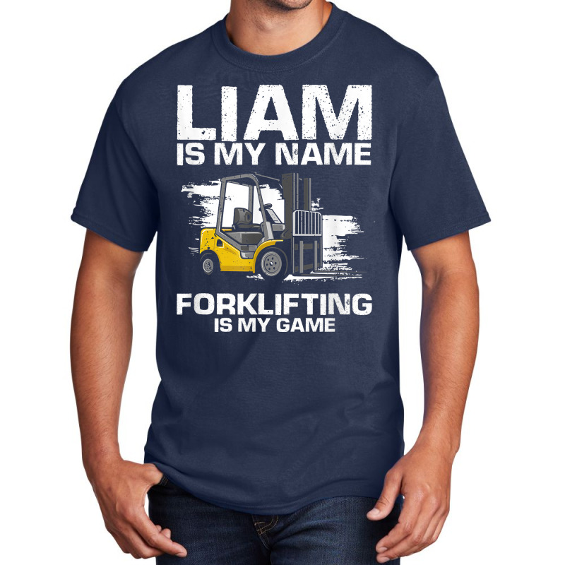 Mens Fork Stacker Operator Design For Forklift Driverfor Liam T Shirt Basic T-shirt by ald1heberts | Artistshot