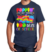 Poppin Through 100 Days Of School Pop It Gifts Boys Girls T Shirt Basic T-shirt | Artistshot