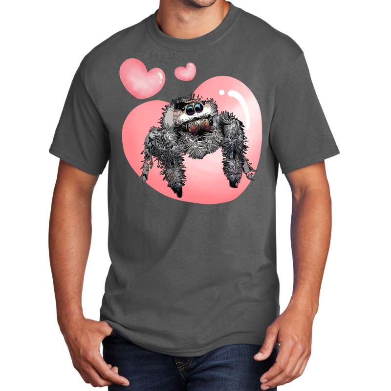 Cute Jumping Spider Love, Regal Spooner, Arachnid Valentines Pullover Basic T-shirt by wiltoban | Artistshot