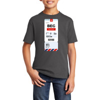 Belgrade Boarding Pass Basic Youth T-shirt | Artistshot