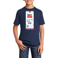 Belgrade Boarding Pass Basic Youth T-shirt | Artistshot