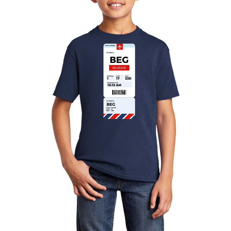 Belgrade Boarding Pass Basic Youth T-shirt | Artistshot