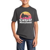 Cats And Maryland Gift For Men, Women, Kids Basic Youth T-shirt | Artistshot