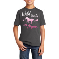 Wild Hearts Run For Ever Horse Girl Riding Horses T Shirt Basic Youth T-shirt | Artistshot