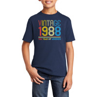 1988. Vintage 1988 Birthday Gifts For Legends Born Made 1988 Basic Youth T-shirt | Artistshot