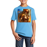 Portrait Of The Ancient Mesopotamia Warrior Goddess Basic Youth T-shirt | Artistshot