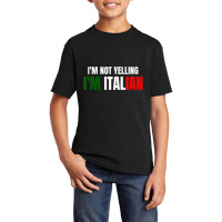 I'm Not Yelling, I'm Italian Italy Joke Italia Loud Basic Youth T-shirt | Artistshot